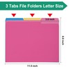 pmybupo Pink File Folders 8.5x11 Inch,1/3 Cut Tab Colored File