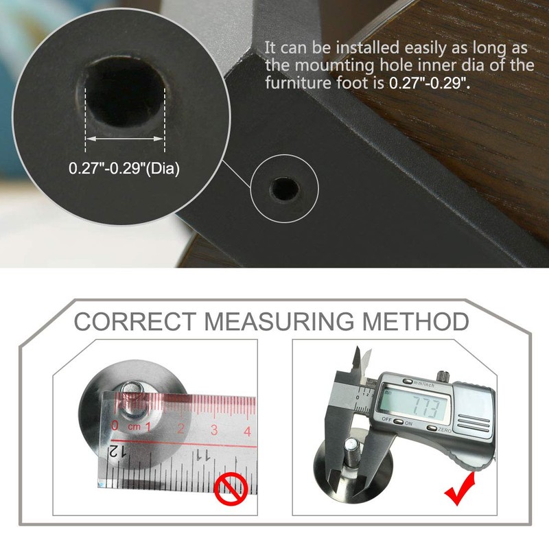 sourcingmap M8 x 13 x 30mm Furniture Glide Leveling Feet