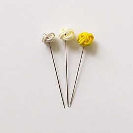 Cohana - Yellow LIDA Mizuhiki (0.50 x 40mm) Sewing Pins - 3 Pieces