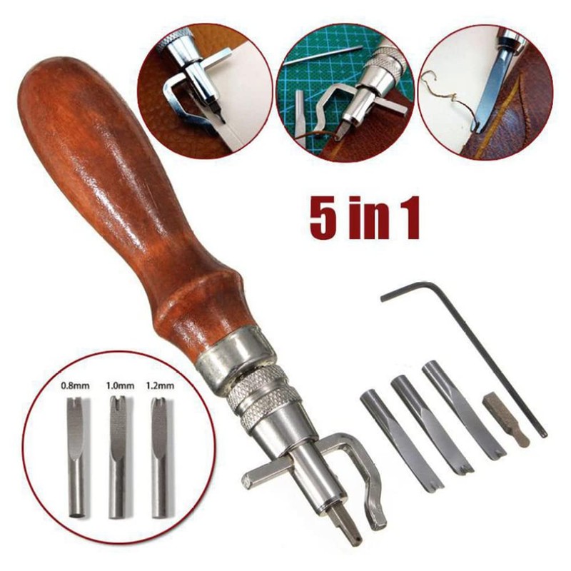 Utoolmart Groover Tool, 7 in 1 Adjustable Stitching Groover and