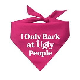 I Only Bark at Ugly People Dog Bandana (Assorted Colors)