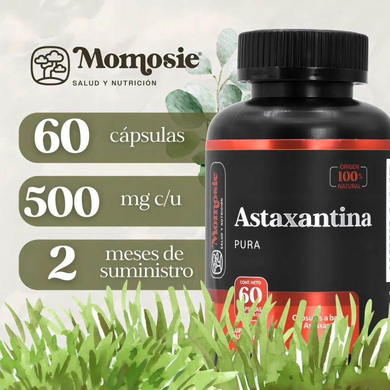 Astaxantina 10 mg 60 Cpsulas Suplemento Natural Marino Astaxanthin Cpsulas