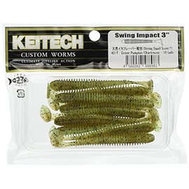 Keitech Swing Impact 3" Green Pumpkin/Chartreuse