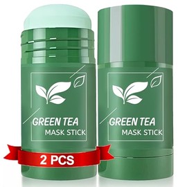 SHUIKU 2 Barras Purificantes De Arcilla De Té Verde Para El Rostro Mascarilla Para Eliminar Puntos Negros Extracto De Té Verde Para Hombres Y Mujeres Limpieza Profunda Hidratación Elimina Pu