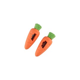 2 in 1 Pencil Sharpener and Eraser Cute Cartoon Carrot Shaped Manual Pencil Sharpener for School Office, Pack of 2