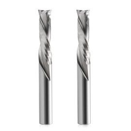 EU_HOZLY Spiral Mill Up & Down Compression Bit 6 mm Cutting Diameter, 6 mm Shank, 22 mm Cutting Length CNC End Mill for Wood Carving, Engraving, Pack of 2
