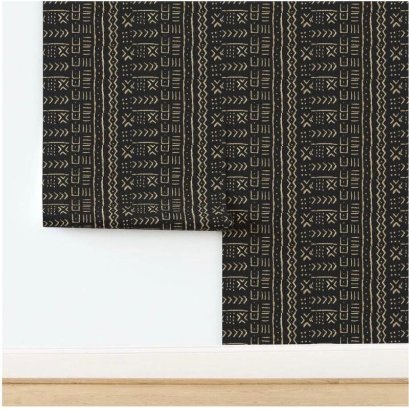 Segou Mudcloth-inspired Wallpaper, Bedding, and Art - Size: Standard roll