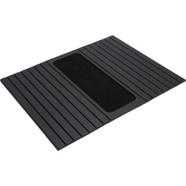 Dpofirs Bandeja de bambú para Brazo de sofá, Silicona Antideslizante Portavasos con Aislamiento Térmico para Teléfono, Aperitivos Remotos, Ajuste Universal, Bandeja para TV y Sala de Estar (Black)