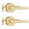 Leydebong 2 Pack Gold Interior Door Handle Passage Door Handle