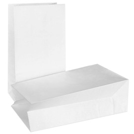 KEYYOOMY Small Paper Bags White Party Favor Gift Bags Kraft Paper Lunch Bag for Wedding Baby Shower Birthday Party (24 CT, White Color)