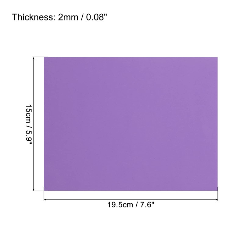 sourcing map EVA Foam Sheets Purple 7.6 Inch x 5.9