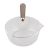 Glass Milk Pot with Wooden Handle, Small Saucepan with V