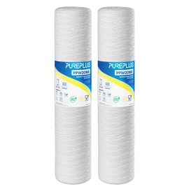 5 Micron 4.5" x 20" Whole House String Wound Sediment Filter for Well Water, Replacement Cartridges, 2Pack