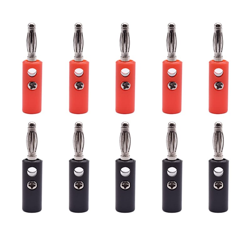 HiLetgo 20pcs 4MM Banana Plug Male Audio Speaker Jack Amplifier