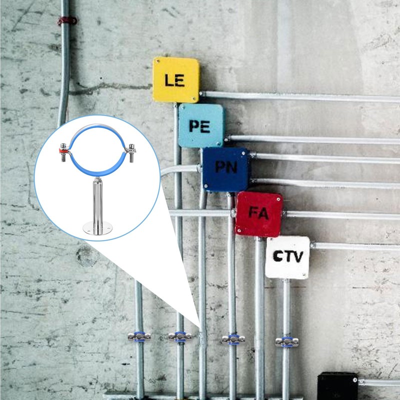 sourcing map 2pcs Pipe Support, Stainless Steel Wall Mount Ceiling