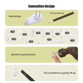 Concrete Wall Hooks, Picture Hanging Kit, No Damage Wall Picture Hanger, Photo/Frame/Art Painting Holder,Strong/Firm/Heavy Duty/No Damage/Non-Mark Screw, Multifunctional Family Gadget(82Pcs)