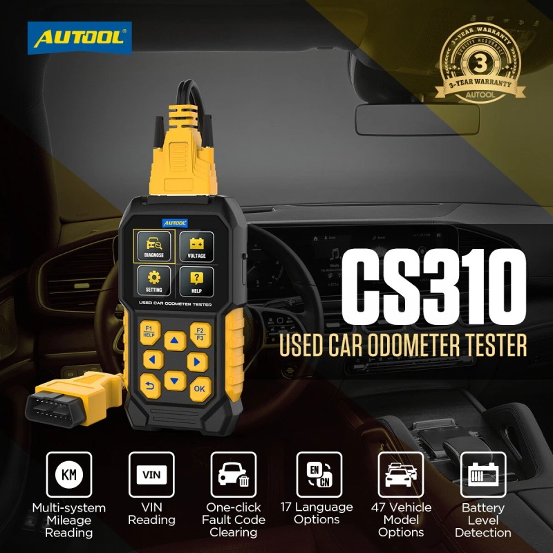 AUTOOL CS310 Used Car Odometer Scanner VIN Code Reader One-Click