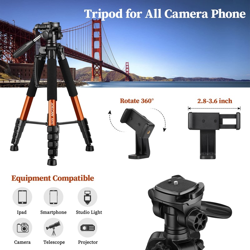 JOILCAN Tripod Camera Tripods, 74" Tripod for Camera Cell Phone