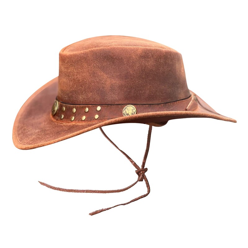 Brandslock Australian Leather Hat with Braided Band Original Cowboy Australian