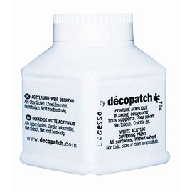 Décopatch - Ref GE70AO - Gesso Primer Paint - 70g Bottle - Thick White Acrylic Paint, Suitable for Creating a Plain White Base on Papier Maché Before Decoration