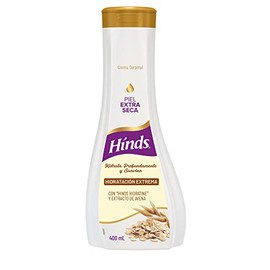 HINDS  Crema Corporal Hidratacin Extrema Avena, 400 ml  Enriquecida con Hinds Hidratine y extracto de Avena  Hidrata profundamente y suaviza la piel  
