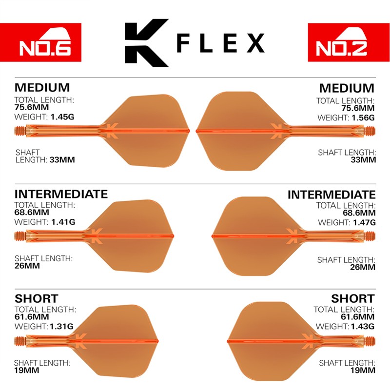 TARGET Darts K Flex Integrated Dart Flights And Shafts, No.6