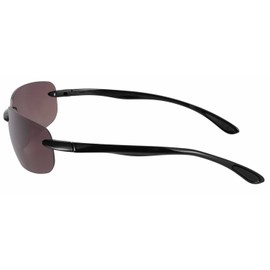 "Lovin Maui" Polarized Nearly Invisible Bifocal Sunglasses for Men and Women (Black/High Definition Amber, 2.5)