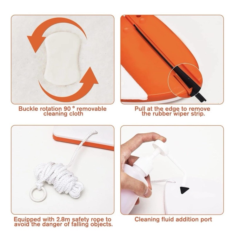 Eazer Double Sided Magnetic Window Cleaner, Multi Gear, 0.12”-1.26” Thick