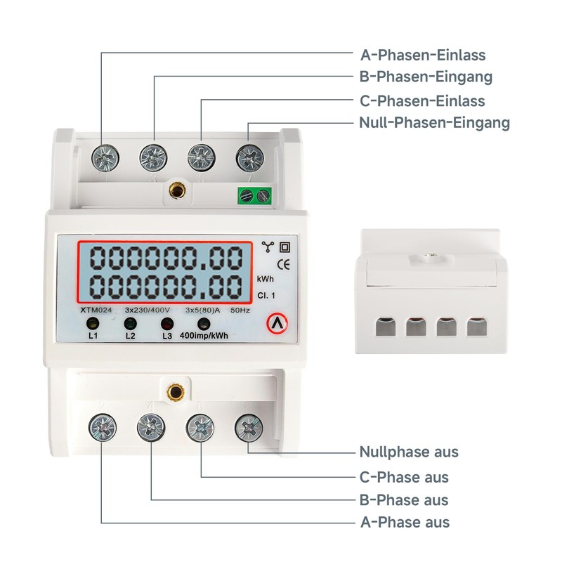 XTM024 LCD Digital Electricity Meter, Electricity Meter, 3 Phase Digital