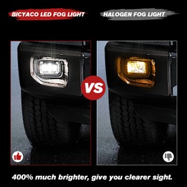 BICYACO LED Fog Lights with DRL Daytime Running Light Compatible with 2015-2020 Ford F150,17-19 F250 F350 F450 F550 Super Duty, 4 Inch LED Fog Light Assembly Kit, 36W Waterproof Bumper Lamps Set