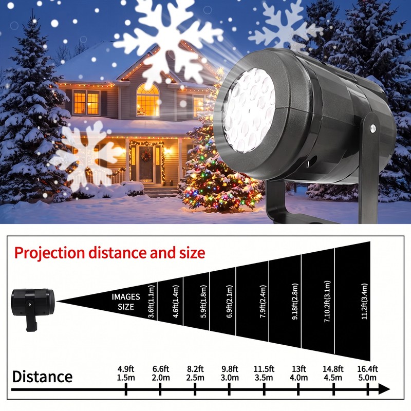 Snowflake Projector Light for Christmas and Holiday Decor – Rotating