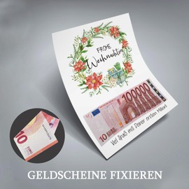 HSDSH Christmas Money Gift, Merry Christmas, Gift Wrapping, Money Gift for Christmas with Your First Million, Christmas Gifts for Women, Men, Children, Friends, Picture Frame, DIN A4