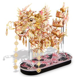 Piececool 3D Metal Puzzles for Adults, Chinese Lucky Dragon DIY Model Building Kits Challenging Brain Teaser 3D Puzzles DIY Assembling Crafts Best Gfits Home Decor