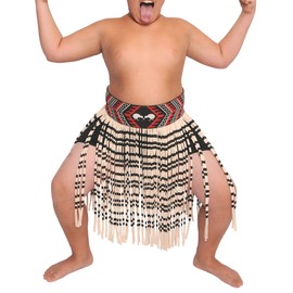Gollygo'h Boy's 3-Piece Kapa Haka Maori Costume - 3XL / 36 inch waist.