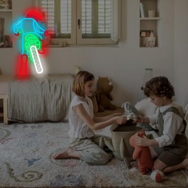 Dad Rides Motorcycle Neon Sign Off-Road Motorcycle LED Light Wall Decor for Room, Garage, Shop and Party Decoration, Gift for Motorcycle Lovers