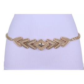 Unbranded Women Great Elegant Belt Gold Plated Metal Chain Link Arrowhead Charm Fit XL XXL