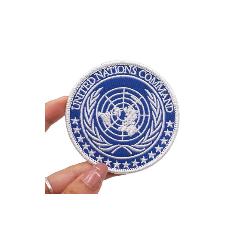 2 Pack Embroidered Patches United Nations Command Badge with Hook