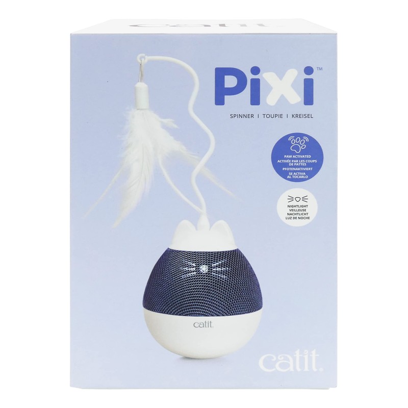Catit Pixi Spinner Blue with Night Light Rotating Cat Treat