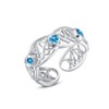 ZIPPICE Celtic Ring 925 Sterling Silver March Birthstone Ring 12