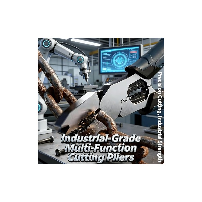 Industrial-Grade 9-in-1 Multi-Function Cutting Pliers, Wire Cutter, Stripper, Crimper &