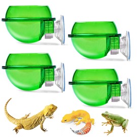 PINVNBY Reptile Bowl with Suction Cup,Chameleon Feeding Bowl,Gecko Food and Water Feeding Dish Pet Feeder Supplies Accessories for Lizards,Snakes,Bearded and Dragons(4 Pcs)