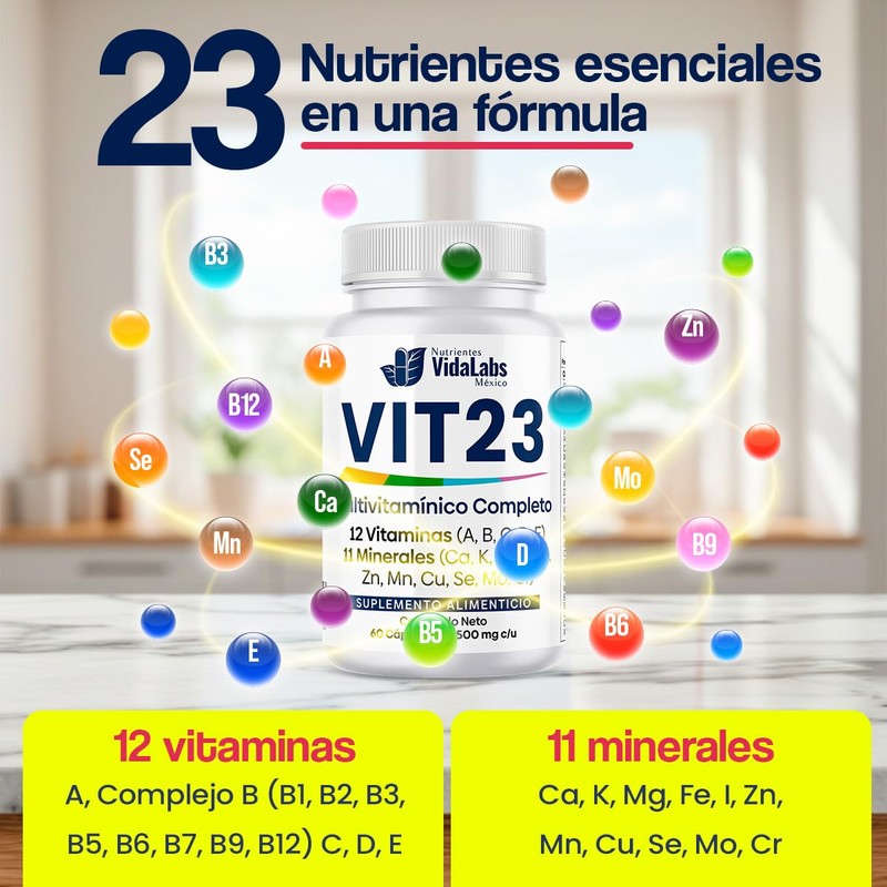 VIT 23 Multivitamínico Completo Nutrientes Vidalabs México con 23 Nutrientes