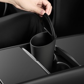 ShowEV Car Trash Can with Lid Leakproof Garbage Bin Door Pocket Car Interior Organizer Small Garbage Container Trash Can for Vehicle Cup Holder Home Office – Black