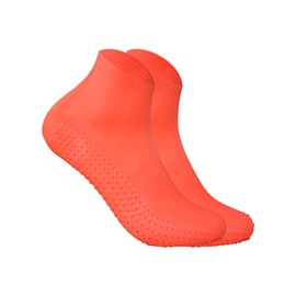CHEX Orange Anti Verruca 100% Latex Aqua Swimming Swim Pool Socks Sox Tight Fitting For Ladies Girls & Boys With Anti Slip Pimpled Dimple Sole Youths Junior UK Shoe 3-5 EU 36-38