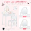 HONEY JOY Kids Vanity Set with Lighted Mirror, 2 in