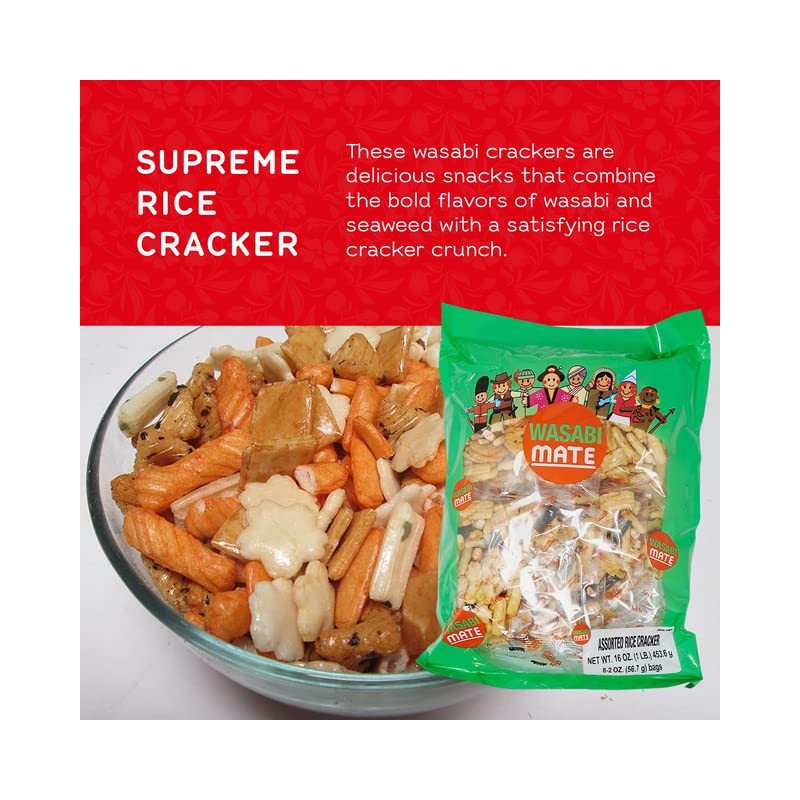 Shirakiku Japanese Assorted Rice Cracker Wasabi Mate - Oriental Asian