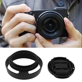SG Store 40.5 mm Lens Hood and Lens Cap Compatible with Sony Alpha ZV-E10 ZV-1F ZV1F A6600 A6500 A6400 A6300 A6100 A6000 A5100 A5000 with E PZ 16-50 mm F/3.5-5 mm 6 OSS-6 OLens