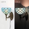HWDFEI Tiffany Sconce Lamp Stained Glass Wall Lamp,8X10.5X11 Inch Plug