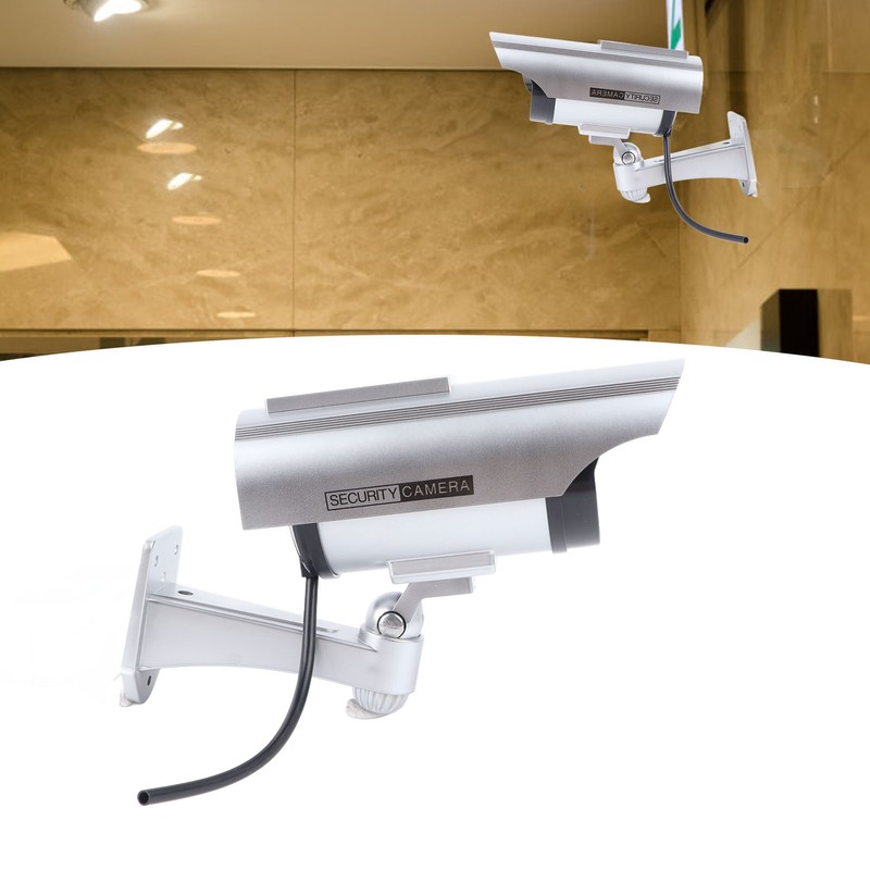Fake Surveillance Camera Solar Powered Simulation Monitor with LED Flashing