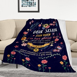 AISDE Sister Gifts Blanket, Sister Gifts from Sisters, Sisters Birthday Valentines Presents Throw Blanket 60'' x 50''